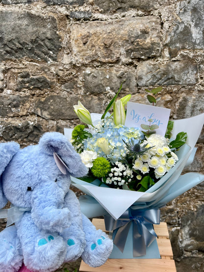 Baby Blue Bliss - Hand Tied Bouquet