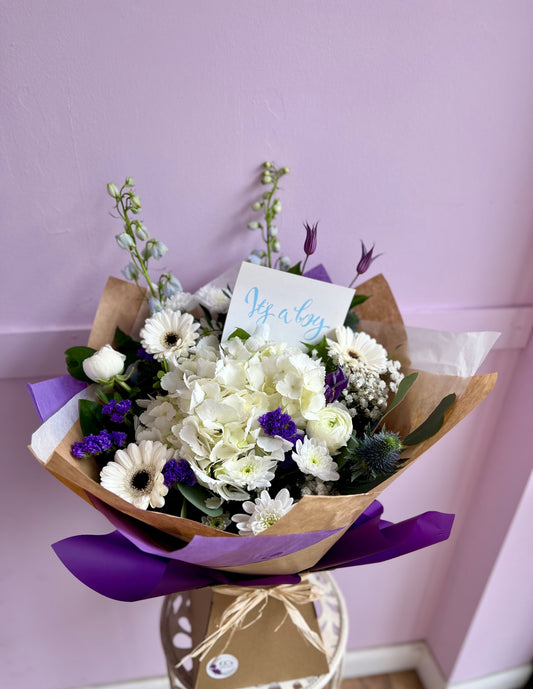 Baby Blue Bliss - Hand Tied Bouquet