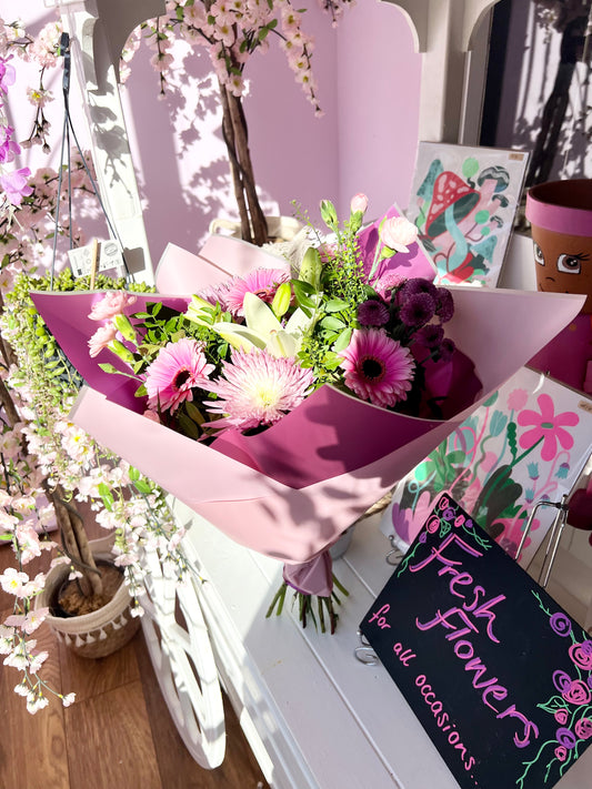 Pretty in Pink - Hand Tied Bouquet